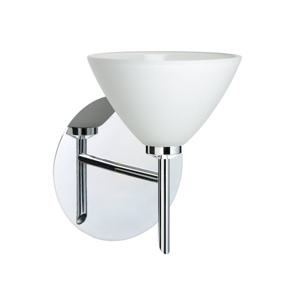 Besa Lighting Domi Mini Sconce, White, Chrome Finish, 1x40W Halogen 1SW-174307-CR - main